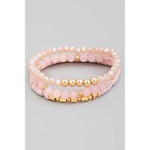 NEW FAME ACCESSORIES women's stack beaded bracelets in pink